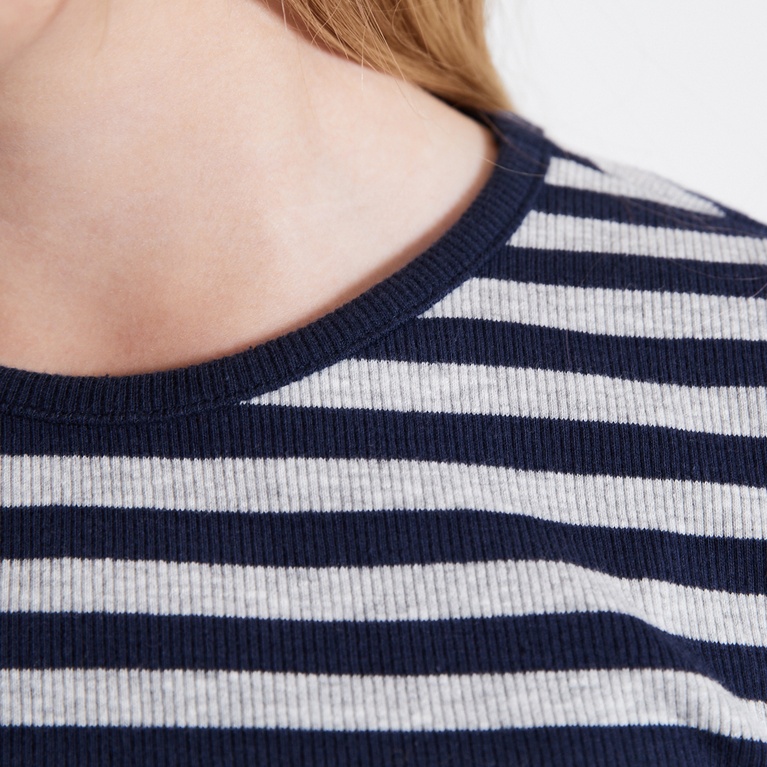 Ribbed tee "Ronja stripe" Navy